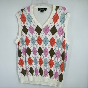 Brooks Brothers Large Argyle Sweater Vest Old Money Preppy Golf Eclectic Grandpa